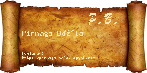 Pirnaga Béla névjegykártya